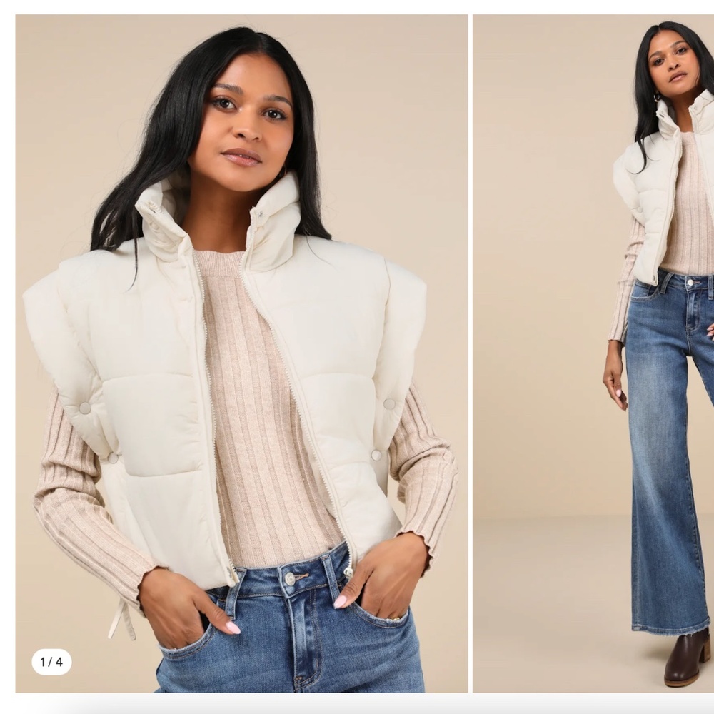 NWT Lulus Cropped Puffer Vest